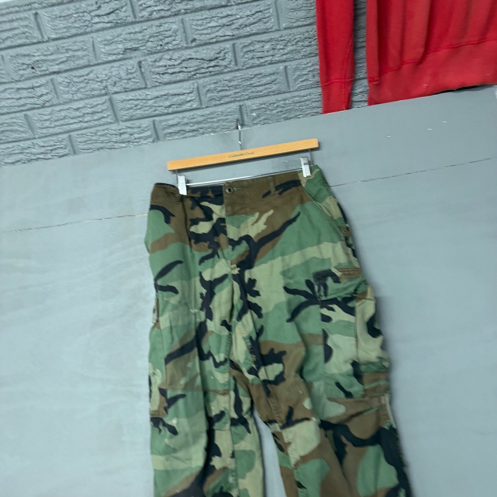 US Military Issue Woodland Camo BDU Cargo Pants Mens‎ Medium Short Adjustable